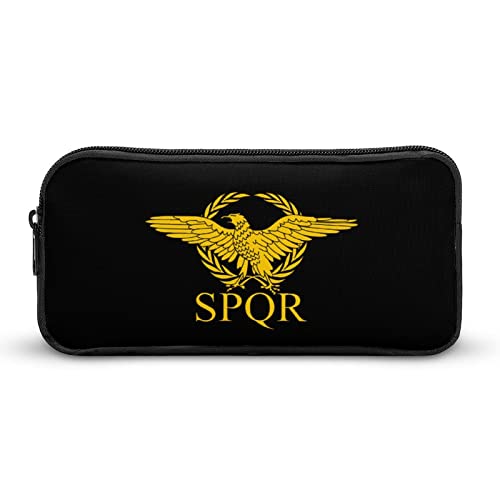 Lawenp Federmäppchen mit römischer Flagge, Senat, SPQR-Flagge, tragbar, großes Fassungsvermögen, Stifttasche, Schreibwaren-Organizer, Make-up-Tasche mit Reißverschluss von Lawenp