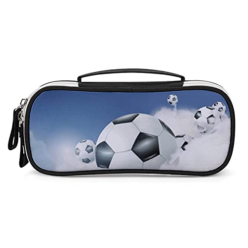 Lawenp Fußball in den Wolken Tragbares Federmäppchen, Tragetasche, Make-up-Tasche, Handtasche von Lawenp
