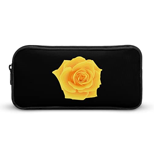 Lawenp Gelbe Rosen-Federmäppchen, niedliche Stifttasche, Kosmetiktasche, Pecil-Box, Organizer für Reisen, Büro von Lawenp