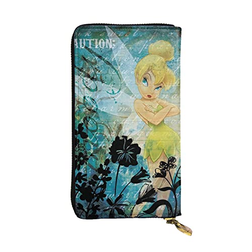 Lawenp Geldbörse für Tinker Bell Damen Geldbörse Großes Leder Reißverschluss um Kartenhalter Organizer Damen Reise Clutch Geldbörse von Lawenp