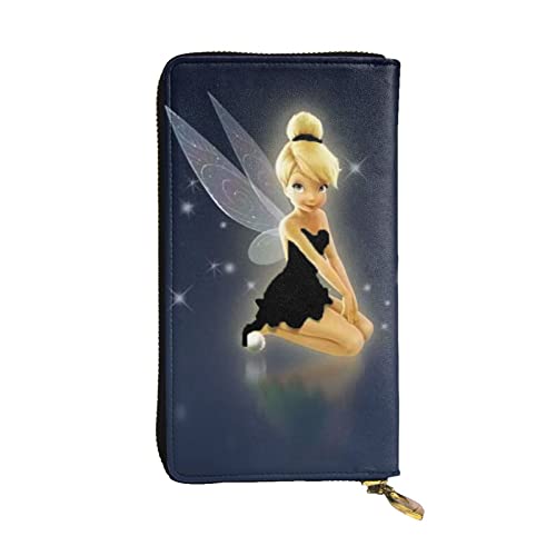 Lawenp Geldbörse für Tinker Bell Damen Leder Geldbörse Slim Bifold Multi Card Organizer Wallet mit Reißverschlusstasche von Lawenp