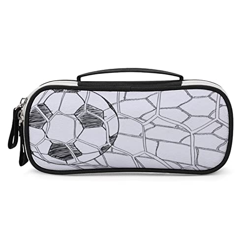 Lawenp Goal Soccer Football Federmäppchen, tragbare Stifttasche mit Reißverschluss, Reise-Make-up-Tasche, Schreibwaren-Organizer für das Heimbüro von Lawenp