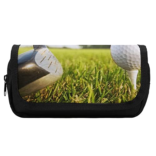 Lawenp Golf Sport Federmäppchen, doppelter Reißverschluss, Stifttasche, großes Fassungsvermögen, Stifthalter, Schreibwarentasche für Zuhause und Büro von Lawenp