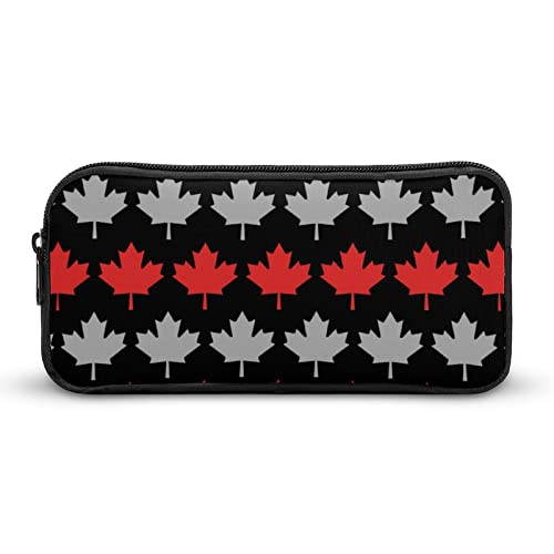 Lawenp Graues und rotes Kanada-Ahorn-Federmäppchen, niedliches Stiftetui, Kosmetiktasche, Pecil-Box, Organizer für Reisen, Büro von Lawenp