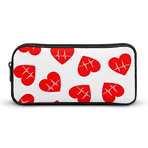 Lawenp Hears Tbeat Federmäppchen, niedliches Stiftetui, Kosmetiktasche, Pecil-Box, Organizer für Reisen, Büro von Lawenp