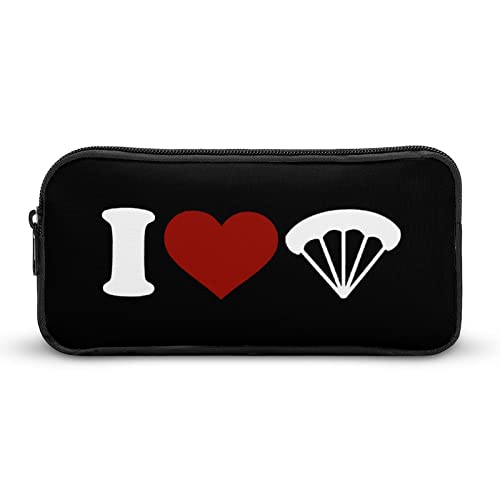 Lawenp I Love Parachute Federmäppchen, niedliches Stiftetui, Kosmetiktasche, Pecil-Box, Organizer für Reisen, Büro von Lawenp
