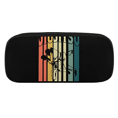 Lawenp Jiu-Jitsu-Federmäppchen im Retro-Stil, PU-Leder, tragbare Kosmetik-Organizer-Tasche von Lawenp