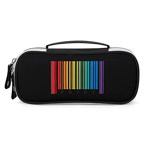 Lawenp LGBT Pride Barcode Tragbares Federmäppchen, Tragetasche, Make-up-Tasche, Handtasche, Geldbörse von Lawenp