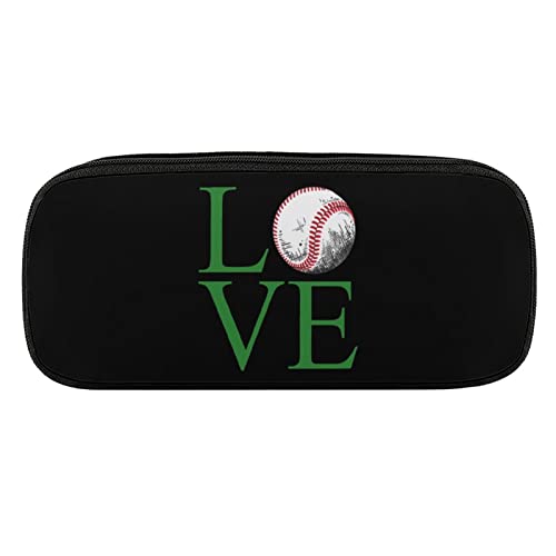 Lawenp Liebe Baseball Ball Bleistift Beutel PU Leder Stift Fall Tragbare Kosmetik Organizer Tasche von Lawenp