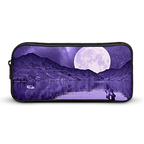 Lawenp Lila Supermoon Federmäppchen, niedliches Stiftetui, Kosmetiktasche, Pecil-Box, Organizer für Reisen, Büro von Lawenp