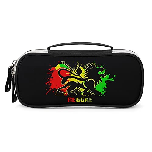 Lawenp Lion Reggae Jamaica Federmäppchen, tragbare Stifttasche mit Reißverschluss, Reise-Make-up-Tasche, Schreibwaren-Organizer für das Heimbüro von Lawenp