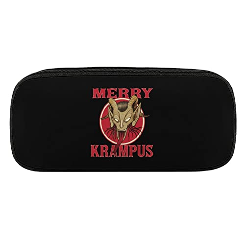 Lawenp Merry Krampus Federmäppchen aus PU-Leder, tragbare Kosmetik-Organizer-Tasche von Lawenp