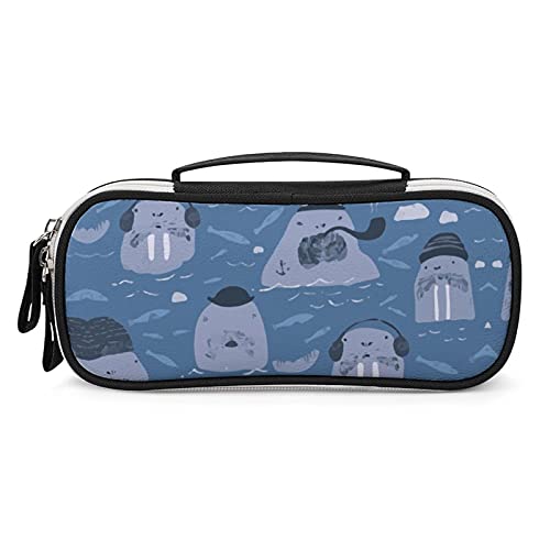 Lawenp Niedliches Walross-tragbares Federmäppchen, Tragetasche, Make-up-Tasche, Handtasche von Lawenp