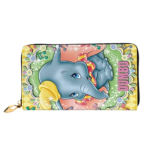 Lawenp Portemonnaie für Dumbo Damen Ledergeldbörse Slim Bifold Multi Card Organizer Wallet mit Reißverschlusstasche von Lawenp