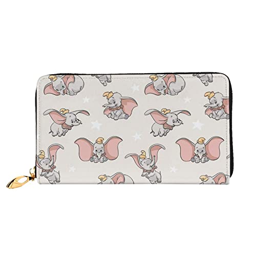 Lawenp Portemonnaie für Dumbo Damen Ledergeldbörse Slim Bifold Multi Card Organizer Wallet mit Reißverschlusstasche von Lawenp