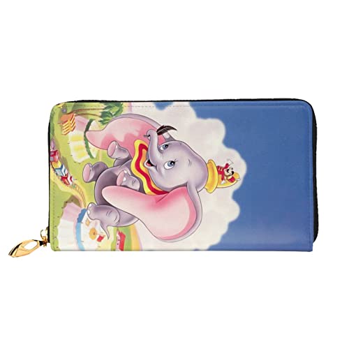 Lawenp Portemonnaie für Dumbo Damen Ledergeldbörse Slim Bifold Multi Card Organizer Wallet mit Reißverschlusstasche von Lawenp