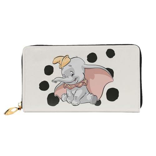 Lawenp Portemonnaie für Dumbo Damen Ledergeldbörse Slim Bifold Multi Card Organizer Wallet mit Reißverschlusstasche von Lawenp