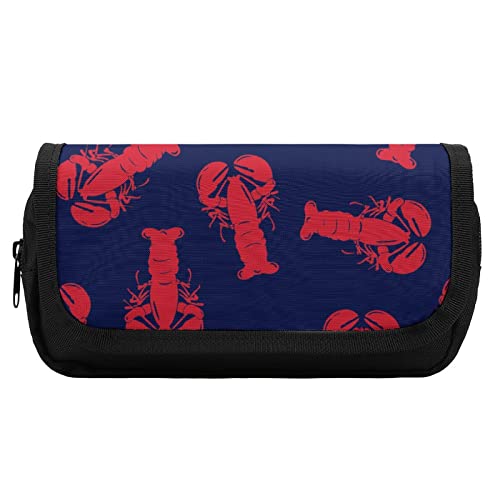 Lawenp Red Lobster Federmäppchen mit doppeltem Reißverschluss, Stifttasche, großes Fassungsvermögen, Stifthalter, Schreibwarentasche für Zuhause und Büro von Lawenp