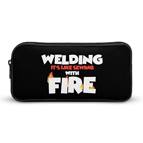 Lawenp Schweißen, es ist wie Nähen mit Feuer, Federmäppchen, tragbar, großes Fassungsvermögen, Stifttasche, Schreibwaren-Organizer, Make-up-Tasche mit Reißverschluss von Lawenp