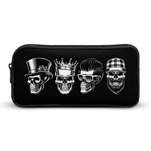 Lawenp Set mit Vintage-Schädel-Federmäppchen, niedliches Stiftetui, Kosmetiktasche, Pecil-Box, Organizer für Reisen, Büro von Lawenp
