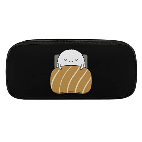 Lawenp Sleepy Sushi Bed Bleistiftbeutel, PU-Leder, Stiftetui, tragbare Kosmetik-Organizer-Tasche von Lawenp