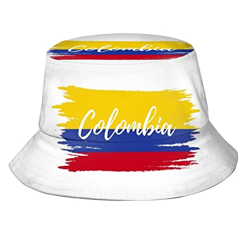Lawenp Süße Kolumbien Flagge Eimer Hut Sommer Reise Eimer Strand Sonnenhüte Outdoor kolumbianische Flagge Fischer Mütze für Frauen Männer von Lawenp