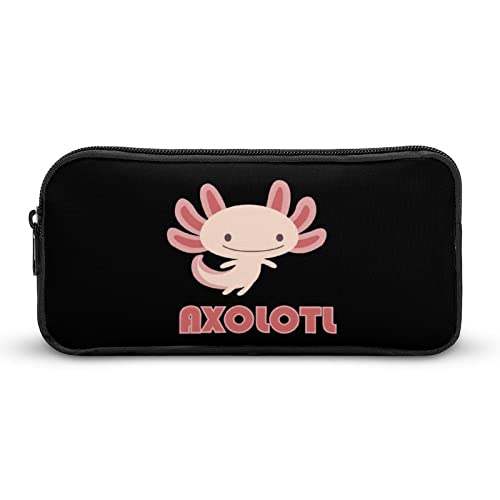 Lawenp Süßes Axolotls-Bleistiftetui, tragbar, großes Fassungsvermögen, Stifttasche, Schreibwaren-Organizer, Make-up-Tasche mit Reißverschluss von Lawenp