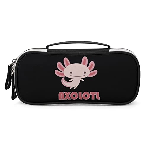 Lawenp Süßes Axolotls-Bleistiftetui, tragbare Stifttasche mit Reißverschluss, Reise-Make-up-Tasche, Schreibwaren-Organizer für das Heimbüro von Lawenp