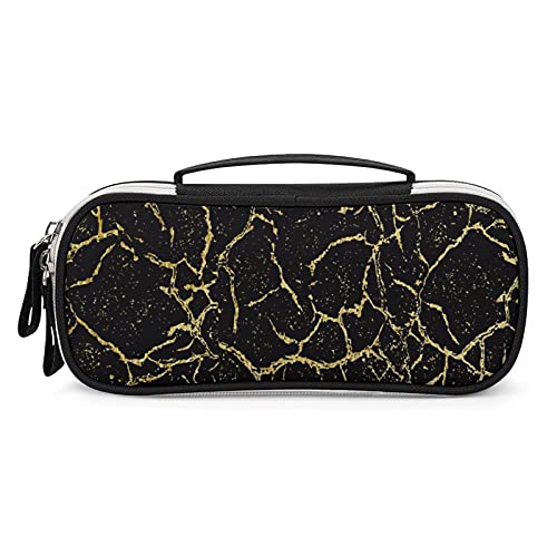 Lawenp Tragbares Federmäppchen mit Goldener Marmorstruktur, Tragetasche, Make-up-Tasche, Handtasche, Geldbörse von Lawenp