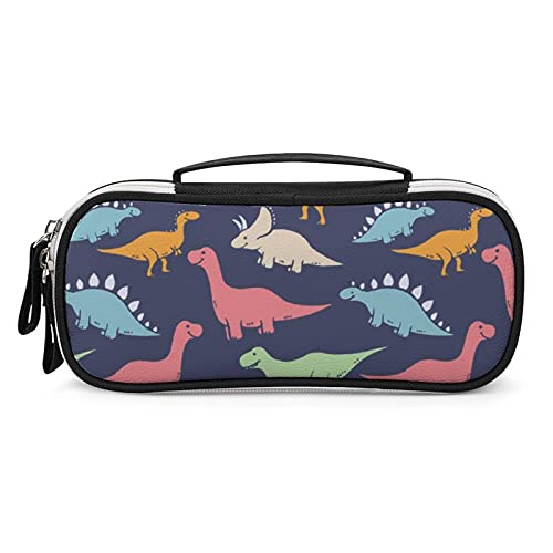 Lawenp Tragbares Federmäppchen mit farbigem Dinosaurier-Motiv, Tragetasche, Make-up-Tasche, Handtasche von Lawenp