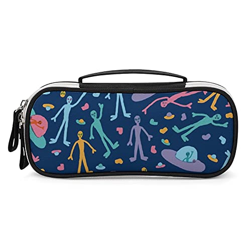 Lawenp Tragbares Federmäppchen mit lustigem Alien-Motiv, Tragetasche, Make-up-Tasche, Handtasche, Geldbörse von Lawenp