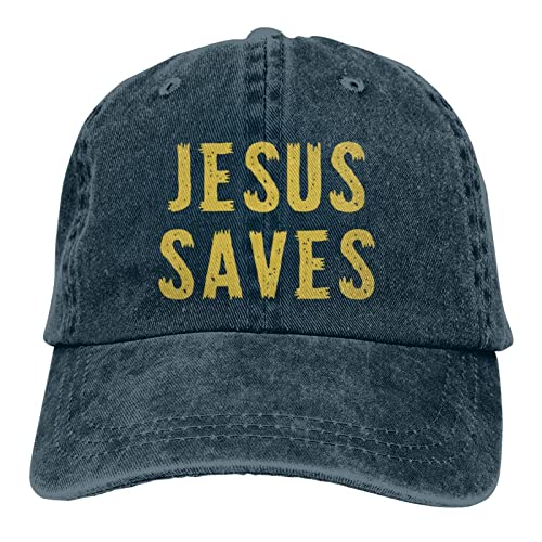 Lawenp Vintage Baseball Cap Jesus Saves Denim Hats Verstellbare Trucker Hats Dad Cap von Lawenp