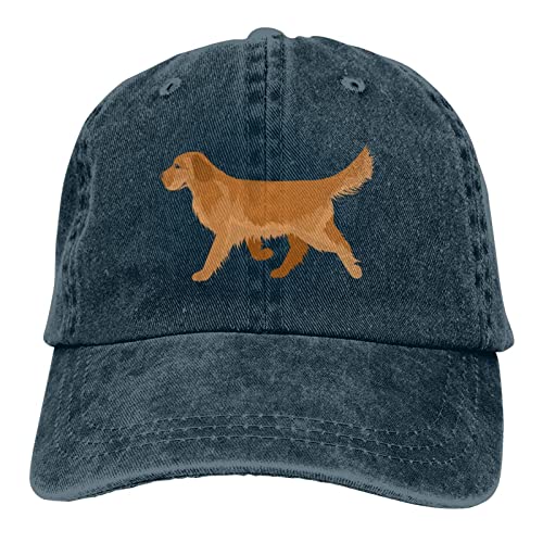 Lawenp Vintage Baseball Cap niedliche Golden Retriever Denim Hüte Trucker Hats Dad Cap von Lawenp