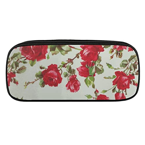 Lawenp Vintage Rose Federmäppchen aus PU-Leder, tragbare Kosmetik-Organizer-Tasche von Lawenp