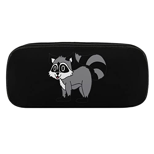 Lawenp Waschbär-Federmäppchen aus PU-Leder, tragbare Kosmetik-Organizer-Tasche von Lawenp