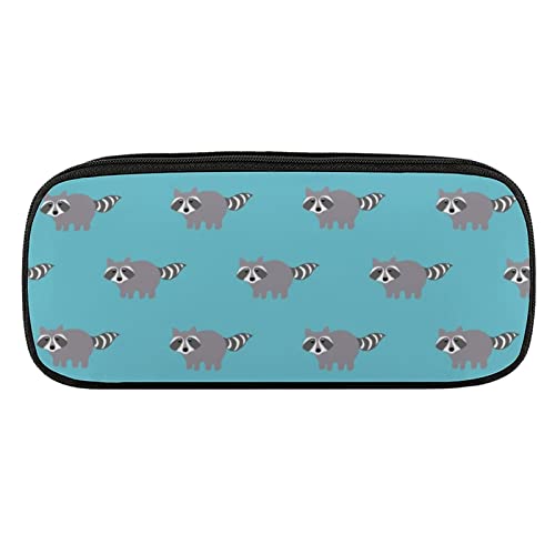 Lawenp Waschbären im Cartoon-Stil, Federmäppchen aus PU-Leder, tragbare Kosmetik-Organizer-Tasche von Lawenp