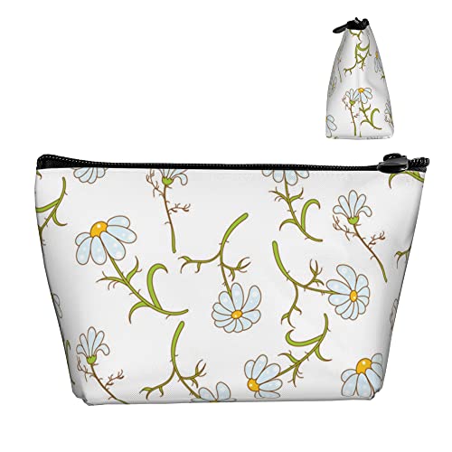 Leichte Make-up-Tasche für Damen, Blumen- und Gänseblümchen-Motiv, lustige Reise-Kosmetiktasche, tragbare Bleistifttasche mit robustem Reißverschluss für Büro, Schule, Hochschule Leichte Make-up-Tasche für Damen, Blumen- und Gänseblümchen-Motiv, lustige Reise-Kosmetiktasche, tragbare Bleistifttasche mit robustem Reißverschluss für Büro, Schule, Hochschule von Lawenp