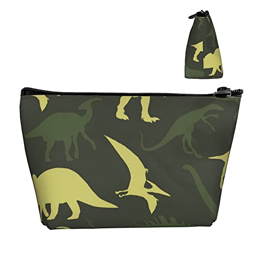 Leichte Make-up-Tasche für Damen, Dinosaurier-Tarnung, lustige Reise-Kosmetiktasche, tragbare Bleistifttasche mit robustem Reißverschluss für Büro, Schule, Uni von Lawenp