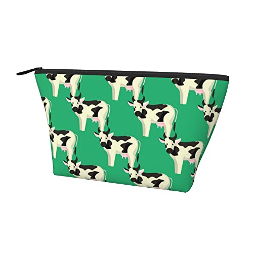 Leichte Make-up-Tasche für Damen, Kuh auf leuchtendem Grün, lustige Reise-Kosmetiktasche, tragbare Bleistifttasche mit robustem Reißverschluss für Büro, Schule, Uni Leichte Make-up-Tasche für Damen, Kuh auf leuchtendem Grün, lustige Reise-Kosmetiktasche, tragbare Bleistifttasche mit robustem Reißverschluss für Büro, Schule, Uni von Lawenp