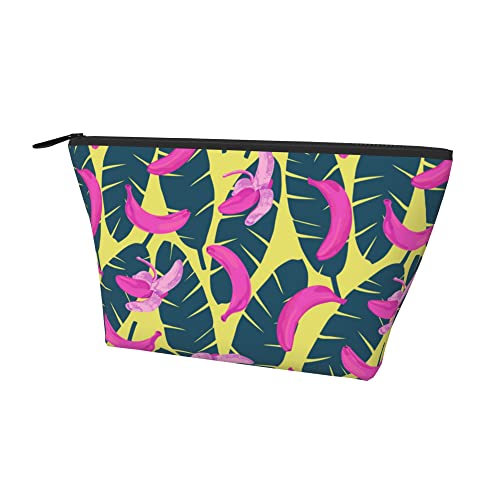 Leichte Make-up-Tasche für Damen, Trippy Banana Pink, lustige Reise-Kosmetiktasche, tragbare Bleistifttasche mit robustem Reißverschluss für Büro, Schule, Uni von Lawenp