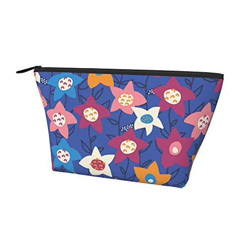 Leichte Make-up-Tasche für Damen, Bunte Blumen, Blumen, Gänseblümchen, blau, lustige Reise-Kosmetiktasche, tragbare Bleistifttasche mit robustem Reißverschluss für Büro, Schule, Uni Leichte Make-up-Tasche für Damen, Bunte Blumen, Blumen, Gänseblümchen, blau, lustige Reise-Kosmetiktasche, tragbare Bleistifttasche mit robustem Reißverschluss für Büro, Schule, Uni von Lawenp
