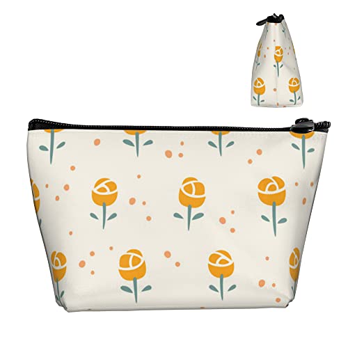 Leichte Make-up-Tasche für Damen, gelbe Blumenrose, lustige Reise-Kosmetiktasche, tragbare Bleistifttasche mit robustem Reißverschluss für Büro, Schule, Hochschule Leichte Make-up-Tasche für Damen, gelbe Blumenrose, lustige Reise-Kosmetiktasche, tragbare Bleistifttasche mit robustem Reißverschluss für Büro, Schule, Hochschule von Lawenp