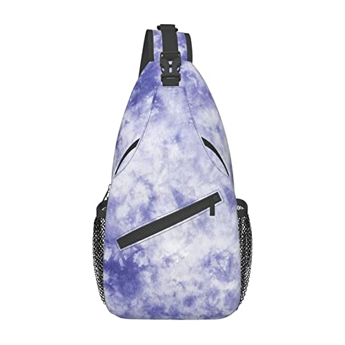 Lila Tie Dye Sling Bag Wandern Daypack Crossbody Schulterrucksack Reise Brusttasche für Männer Frauen von Lawenp