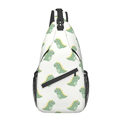 Niedliche Dinosaurier Sling Bag Wandern Daypack Crossbody Schulterrucksack Reise Brusttasche für Männer Frauen von Lawenp