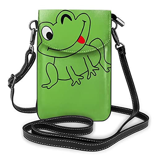 Pu-Leder-Umhängetasche, süße Waschbär-Mode-Damen-Handy-Geldbörse Crossbody mit verstellbarem Riemen, süßer Frosch von Lawenp
