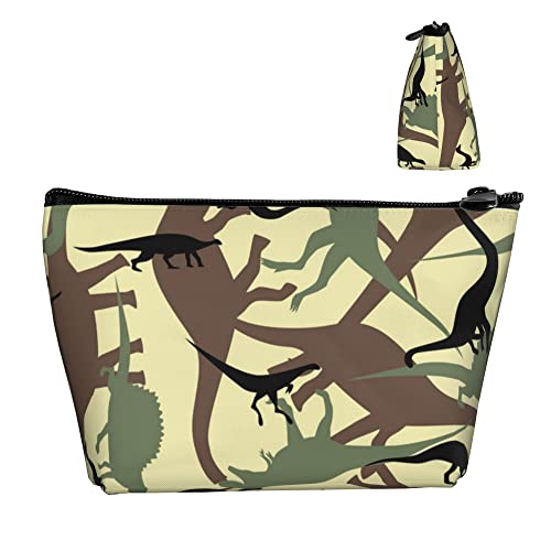 Robuste Oxford-Stoff-Aufbewahrungs-Make-up-Tasche, Dinosaurier-Tarnung, kleine und leichte Kosmetiktasche mit Reißverschluss, Bleistift-Münztaschen für Frauen und Mädchen von Lawenp