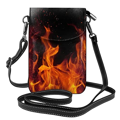 Rote Flamme Umhängetasche Handy Geldbörse Kleine Umhängetasche PU Damen Umhängetasche Umhängetasche Geldbörse von Lawenp