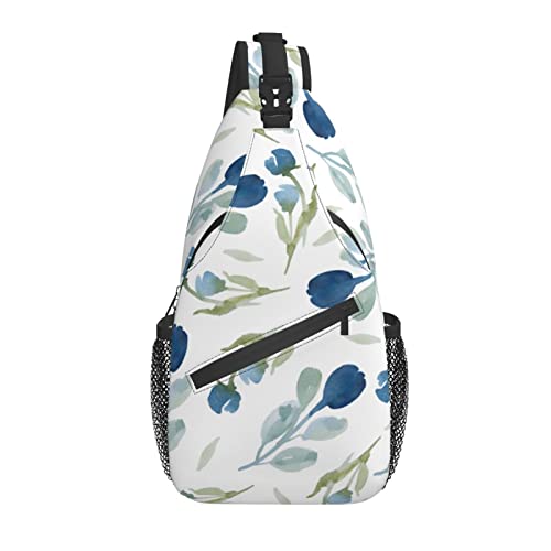 Sling Bag Aquarell Blatt Botanical Wandern Daypack Crossbody Schulter Rucksack Reise Brusttasche für Männer Frauen von Lawenp