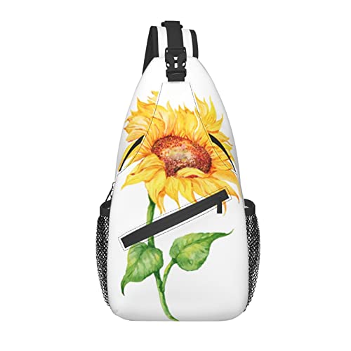 Sling Bag Aquarell Sonnenblume Sommer Hell Wandern Daypack Crossbody Schulter Rucksack Reise Brusttasche für Männer Frauen von Lawenp