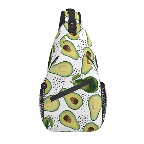 Sling Bag Avocado Fruit Polka Dot Wandern Daypack Crossbody Schulterrucksack Reise Brusttasche für Männer Frauen Sling Bag Avocado Fruit Polka Dot Wandern Daypack Crossbody Schulterrucksack Reise Brusttasche für Männer Frauen von Lawenp
